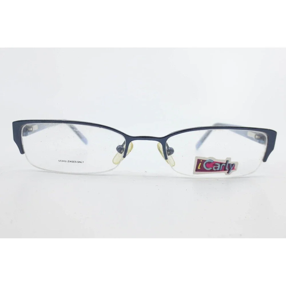 iCarly Party BLU 135 Navy Blue Black Semi Rimless Eyeglass Frames 50-18-135
